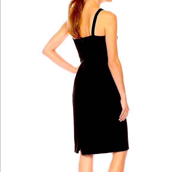 Ivanka Trump Women's Scuba Crepe V-Neck Hardware Strap Midi Sheath Dress, 4 US - Picture 3 of 3